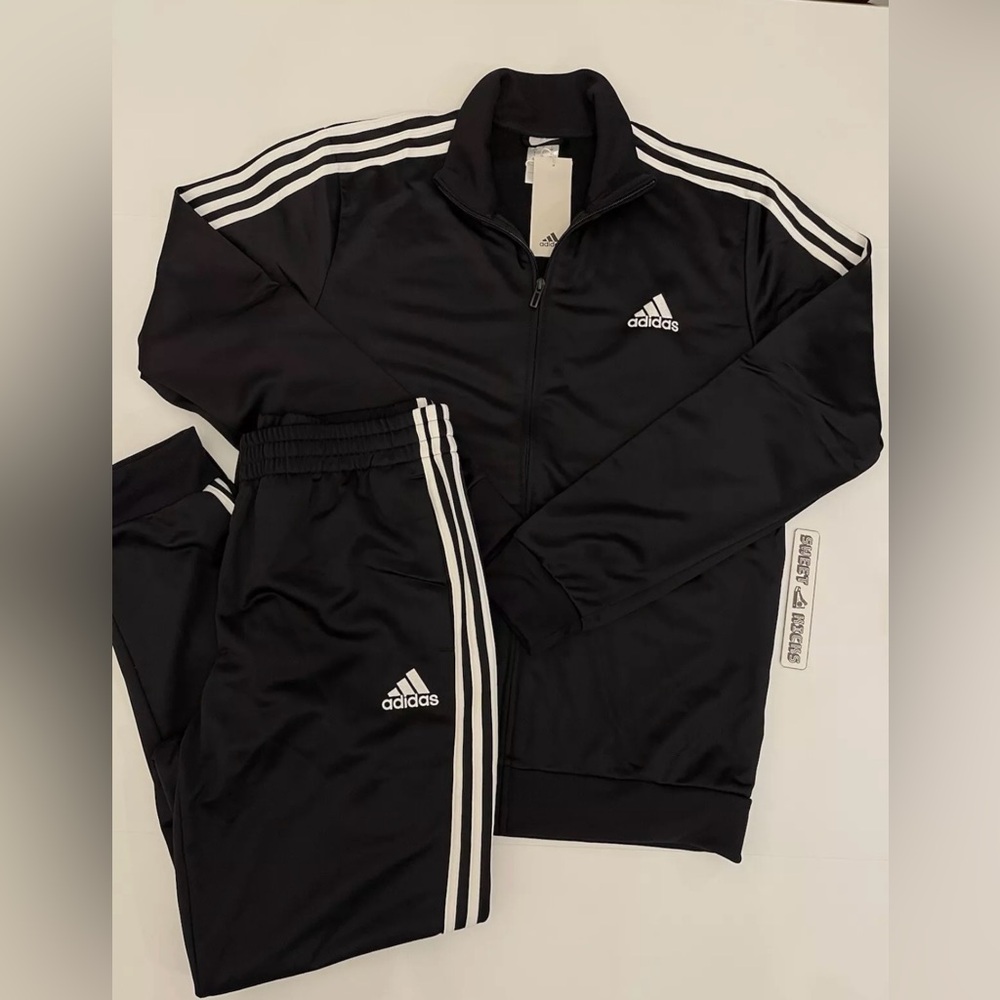 adidas Essentials Men's Track Suit Jacket & Pants Black